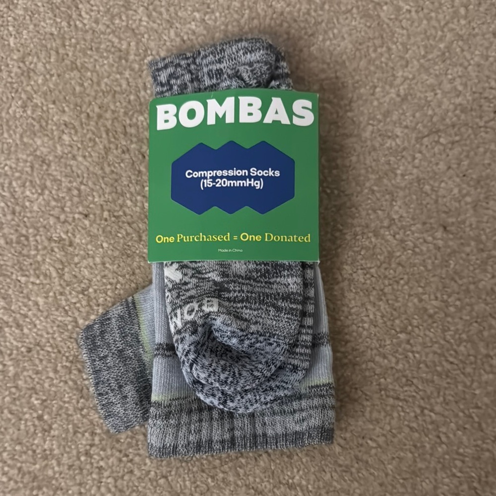 Bombas Gray Compression Socks NWT